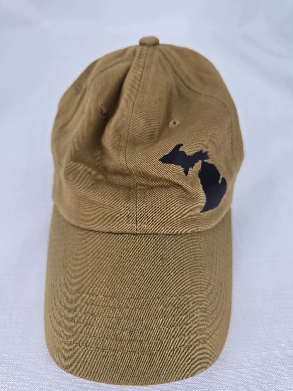 Brown Michigan State Outline Baseball Cap -